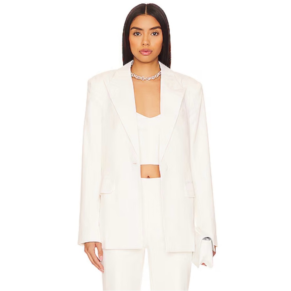 Camila Coelho White Pin Stripe Morena Blazer Size XS